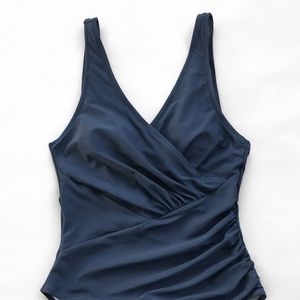 Shirred one piece bathing suit NWT